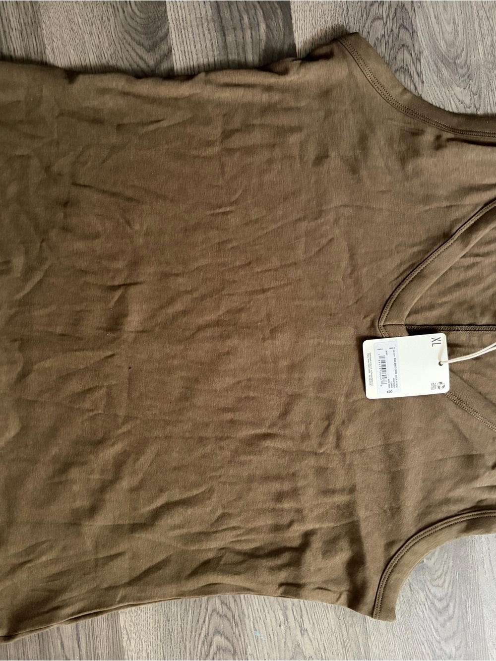 a.n.a Brown Ribbed Tank Top